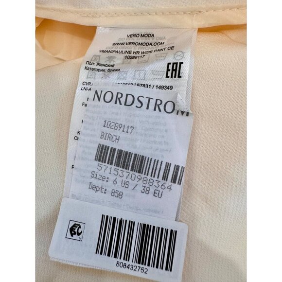 New Vero Moda Women's Size US 6 38/32 Relaxed Trousers WIDE PANT Birch/Beige - Picture 10 of 15